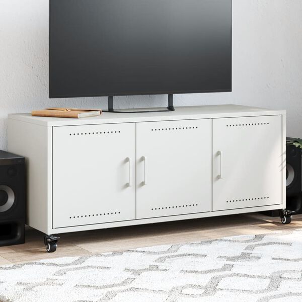 vidaXL TV Cabinet White 100.5x39x43.5 cm Steel