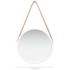 vidaXL Wall Mirror with Strap 40 cm White