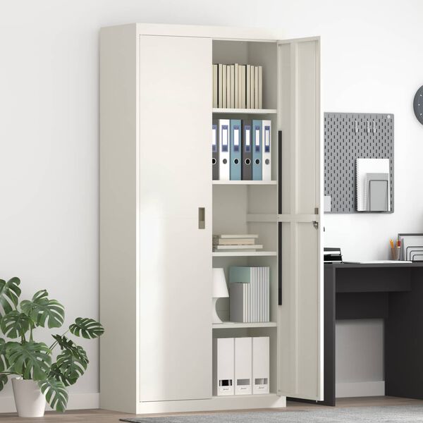 vidaXL Storage Cabinet 2 pcs White 90 x 40 x 200 cm Steel