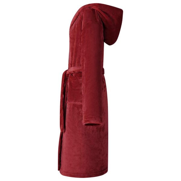 vidaXL Bathrobe Hoodie Bordeaux Red S Flannel
