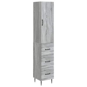 vidaXL Cabinet Set 2 pcs Grey Sonoma 33 x 34.5 x 90 cm Engineered Wood