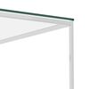 vidaXL Coffee Table Silver 50x50x43 cm Stainless Steel and Glass