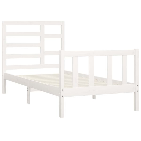 vidaXL Bed Frame without Mattress White 90x200 cm Solid Wood Pine