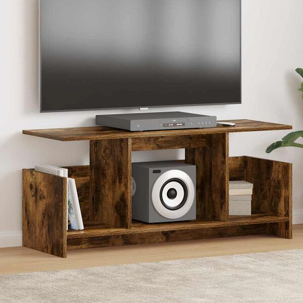vidaXL TV Stand Smoked Oak 102 x 35 x 45 cm Engineered Wood