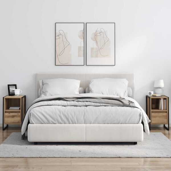 vidaXL Bedside Table with Drawer 2 pcs Artisian Oak 39.5 x 30 x 50 cm