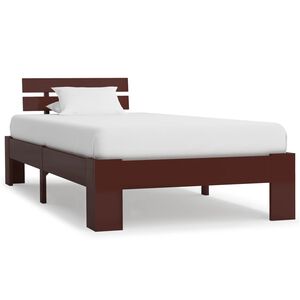 vidaXL Bed Frame without Mattress Dark Brown Solid Pine Wood 100x200 cm