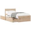 vidaXL Bed Frame without Mattress 75x190 cm Solid Wood Pine