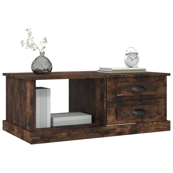 vidaXL Coffee Table Smoked Oak 90x50x35 cm Engineered Wood