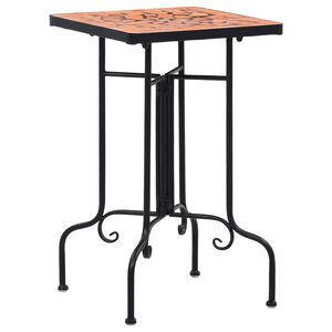 vidaXL Side Table | Terracotta and Black | Iron and Ceramic | Small | Durable