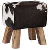 vidaXL Bench 40 x 30 x 45 cm Real Leather Black and White