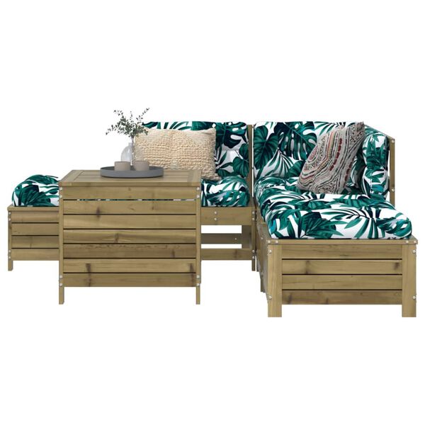 vidaXL 6 Piece Garden Sofa Set Impregnated Wood Pine