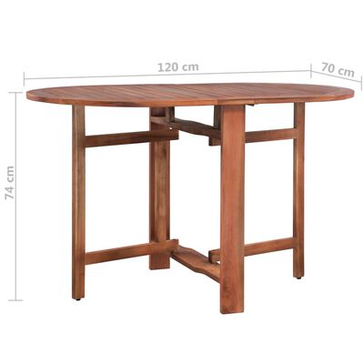 vidaXL Garden Table 120x70x74 cm Solid Acacia Wood