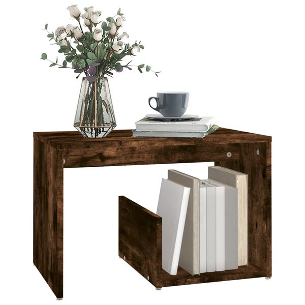 vidaXL Side Table Smoked Oak 59x36x38 cm Engineered Wood