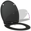 vidaXL Toilet Seat Black 47 x 37.5 x 3.8 cm Duroplast
