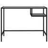 vidaXL Computer Desk Black Marble 100x36x74 cm Tempered Glass