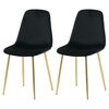Venture Home Dining Chairs 2 pcs Polar Velvet Black and Brass