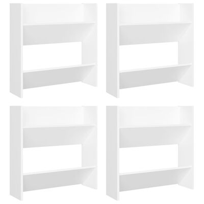 vidaXL Wall Shoe Cabinets 4 pcs White 60x18x60 cm Engineered Wood