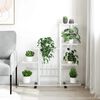 vidaXL Flower Stand with Wheel 94.5x25x92.5 cm White Metal
