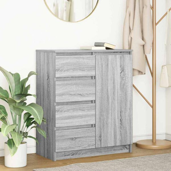 vidaXL Sideboard with Drawers Grey Sonoma 71x35x84 cm Engineered Wood