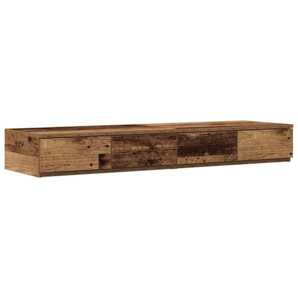 vidaXL Bed Drawers Old Wood 120 x 36.5 x 16.5 cm Engineered Wood