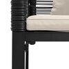 vidaXL Outdoor Bench Black and Cream White 117 x 54 x 74.5 cm