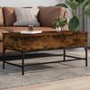 vidaXL Coffee Table Smoked Oak 100x50x45 cm Engineered Wood and Metal