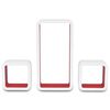 3 White-red MDF Floating Wall Display Shelf Cubes Book/DVD Storage