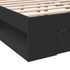 vidaXL Bed Frame with Drawers without Mattress Black 200x200 cm