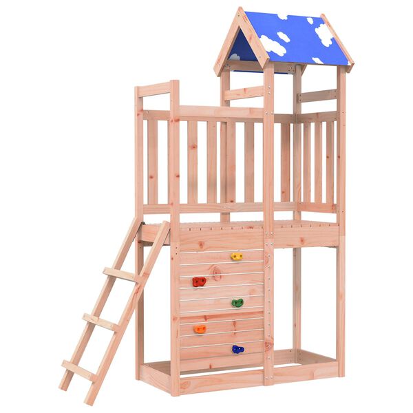 vidaXL Play Tower Brown 110.5 x 52.5 x 215cm Solid Douglas Wood