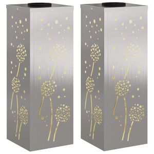 vidaXL Solar LED Pathway Light 2 pcs Stainless Steel Stainless Steel