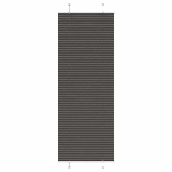 vidaXL Pleated Blind Black 80x200 cm Fabric Width 79.4 cm Polyester