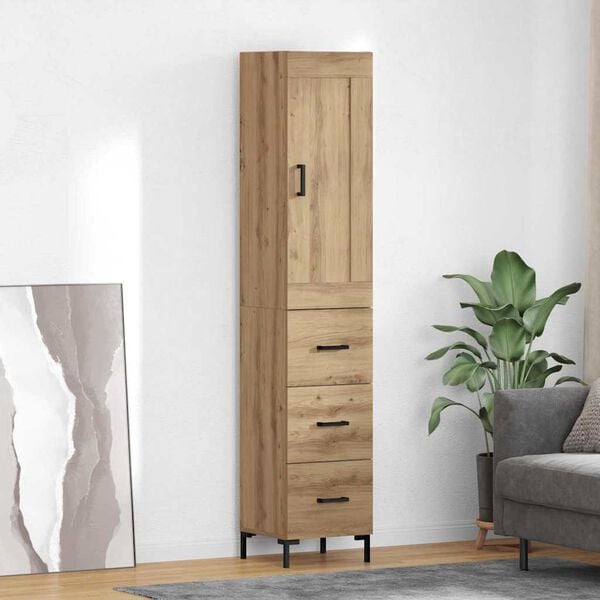 vidaXL Highboard Artisan Oak 34.5 x 34 x 180 cm Engineered Wood