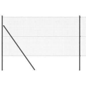 vidaXL Ground Fix Welded Wire Fence 10 x 1.4 m PVC-Coated Steel Grey