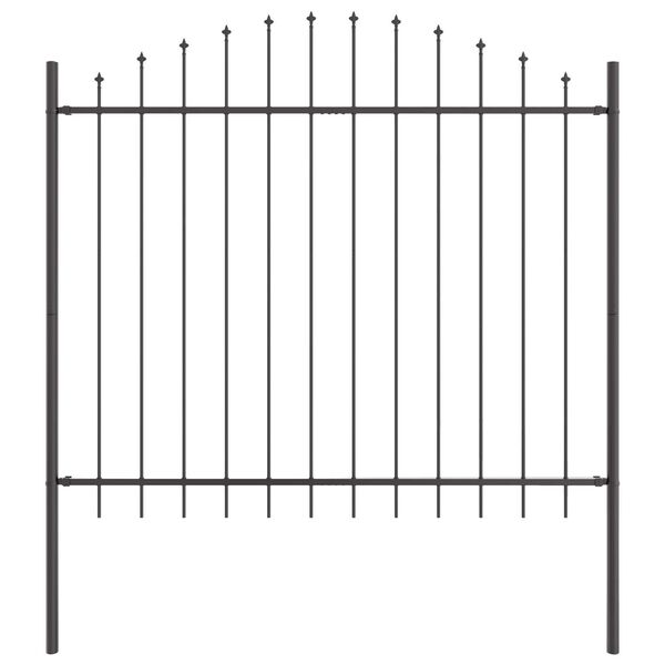 vidaXL Garden Fence 4 pcs Grey 170 x 165 cm Powder-Coated Steel