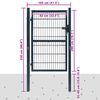 vidaXL Fence Gate Steel 106x248 cm Anthracite