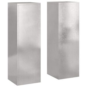 vidaXL Plant Stand 2 pcs Silver 24 x 24 x 75 cm Stainless steel