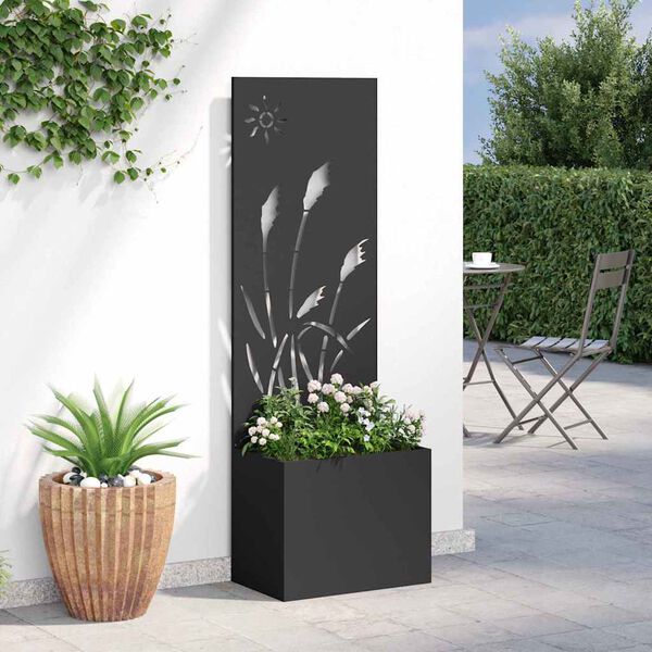 vidaXL Garden Privacy Screen Black 50 x 140 cm Cold-rolled steel
