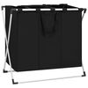 vidaXL 3-Section Laundry Sorter Black