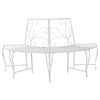 vidaXL Tree Bench 4-Seater 160 x 80 x 89 cm Steel Antique White