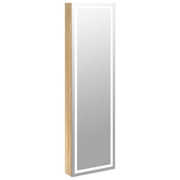 vidaXL Mirror Jewellery Cabinet with LED Lights Wall Mounted