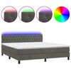 vidaXL Box Spring Bed with Mattress&LED Dark Grey 160x200cm Velvet