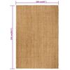 vidaXL Rug Rectangular Natural 160x230 cm Jute