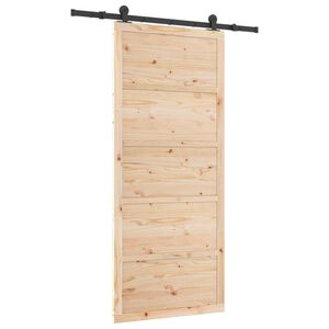 vidaXL Sliding Door Natural 80 x 208 cm Solid Pine Wood