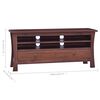 vidaXL TV Cabinet Classical Brown 100x30x45 cm Solid Mahogany Wood