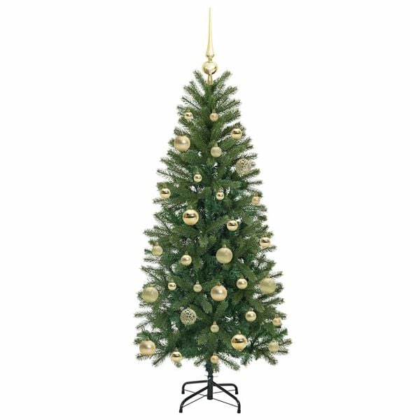 vidaXL Artificial Christmas Tree with 150 LEDs Green 150 cm PE and PVC
