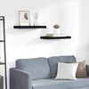 vidaXL Floating Wall Shelves 2 pcs Black 50x23x3.8 cm MDF