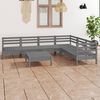 vidaXL 7 Piece Garden Lounge Set Solid Wood Pine Grey