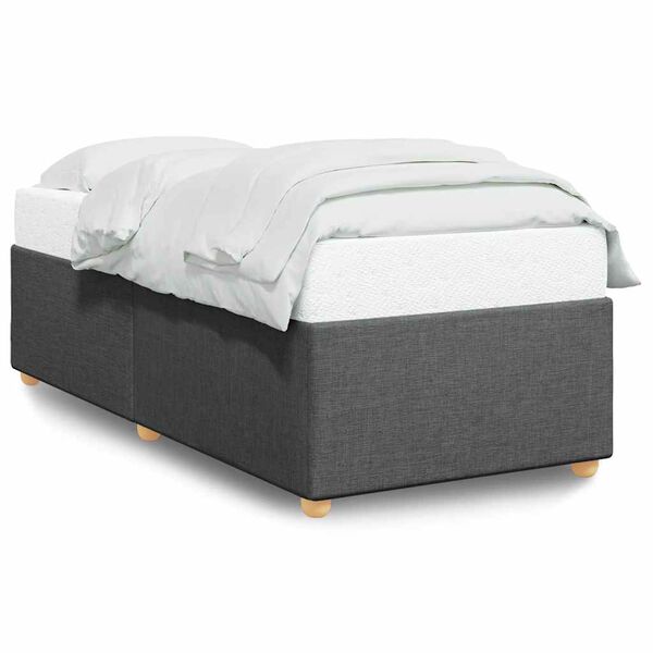 vidaXL Bed Frame without Mattress Dark Grey&nbsp;Single&nbsp;Fabric