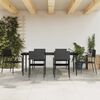 vidaXL 7 Piece Garden Dining Set Black Poly Rattan and Steel