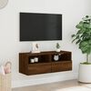 vidaXL TV Wall Cabinet Brown Oak 80x30x30 cm Engineered Wood
